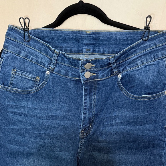 Dark Blue Straight Leg Women's Jeans - Picture 2 of 6